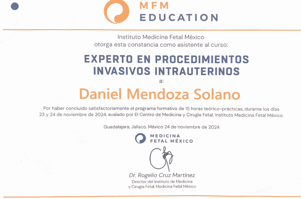Constancia Curso Procedimientos Invasivos Intrauterinos